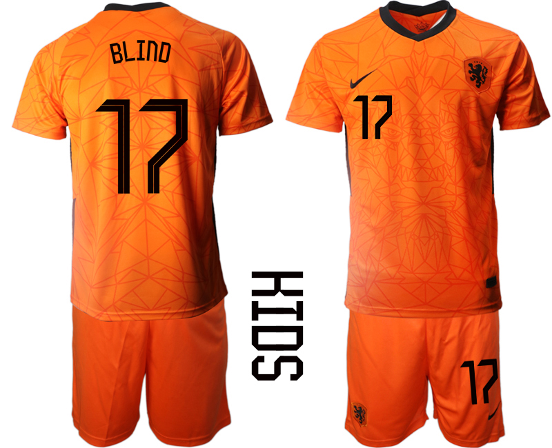 Cheap 2021 European Cup Netherlands home Youth 17 soccer jerseys
